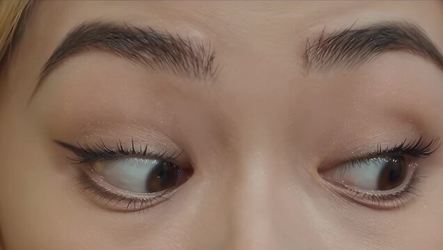 Close-Up of Female Asian Eyes Showcasing Natural Beauty and Expression