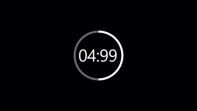 Circle countdown timer ten  second  animation from 10 to 0 second animation on transparent  background , 10 second countdown timer, Countdown with alpha channel