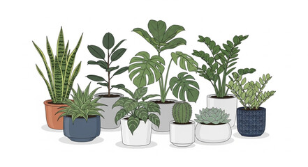 Collection of Potted Houseplants and Greenery. © Ojo