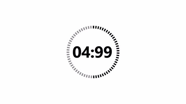 Circle countdown timer ten  second  animation from 10 to 0 second animation on transparent  background , 10 second countdown timer, Countdown with alpha channel
