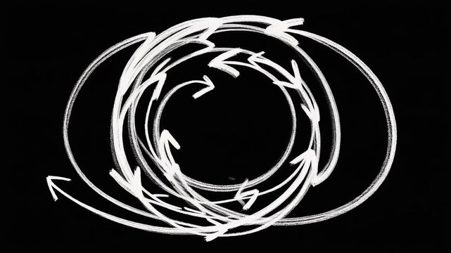 White Arrows Forming Circular Motion Patterns.