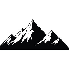 Stunning black and white mountain landscape illustration