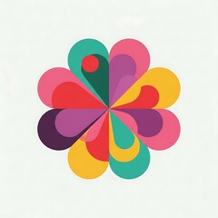 Fototapeta premium Vibrant colorful flower graphic design.