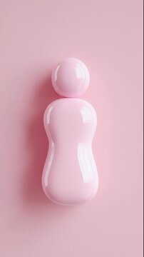 Pink objects arranged in a creative and artistic manner on a pink background.