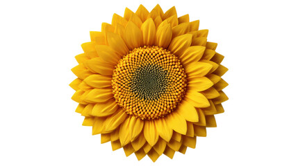 Bright yellow sunflower bloom close up detailed petals floral nature beauty isolated studio shot high resolution