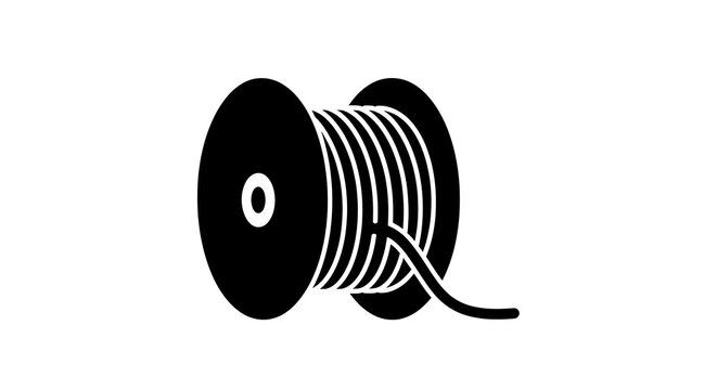 Black wire coil on spool template.