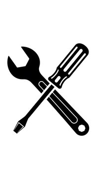 Tools icon crossed wrench screwdriver.