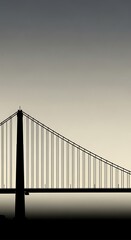 Obraz premium Silhouette of a large suspension bridge.