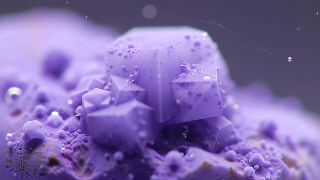 Purple crystal formation.
