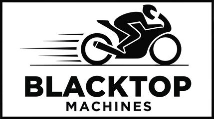 Energetic Graphic logo design of a speeding motorcycle racer silhouette vector illustration © Mohammad