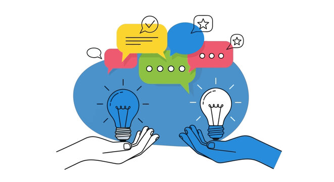 Creative Collaboration and Idea Generation with Lightbulbs and Speech Bubbles