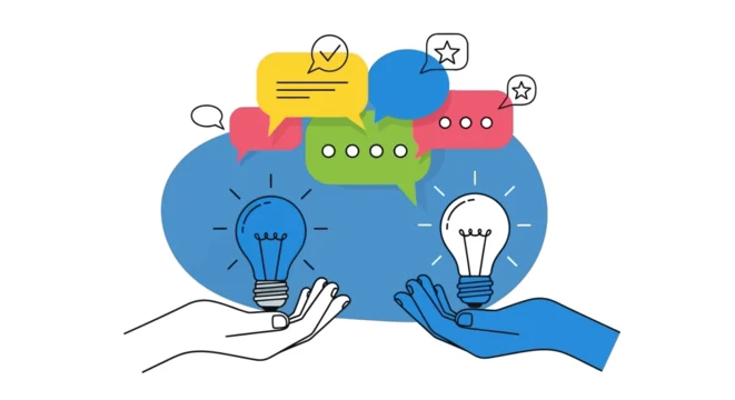 Creative Collaboration and Idea Generation with Lightbulbs and Speech Bubbles