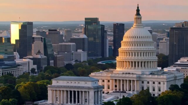 US Capitol Building Washington DC Skyline.