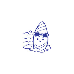 Happy Ice Cream Cone in Sunglasses Relaxing on Ice