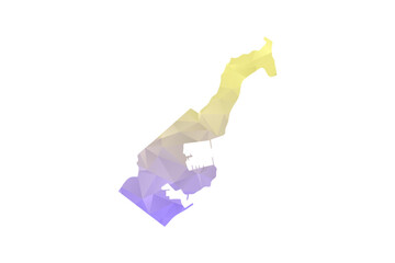 Naklejka premium Monaco Map - Polygon Style Vector Illustration in Yellow and Lavender Gradient, Low Poly Geometric Design, Isolated on White Background for Infographics and Projects