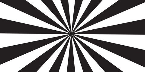 Trendy black and white abstract background featuring a vintage grunge sunburst pattern with retro rays and a swirl vector texture for a stylish paper backdrop illustration