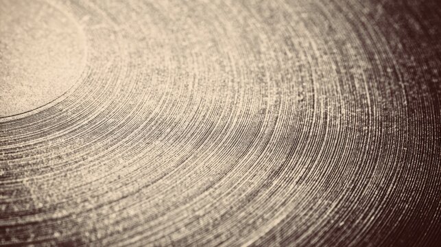 A close-up of a vintage vinyl record, showcasing its textured grooves, Ideal for music-related projects, retro themes, or art designs, Great for blogs, advertisements, and social media posts,