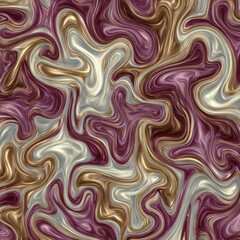 Obraz premium Abstract organic swirls in rich burgundy, cream, and gold tones create a dynamic and elegant texture, perfect for use in backgrounds, textiles, or modern art projects,