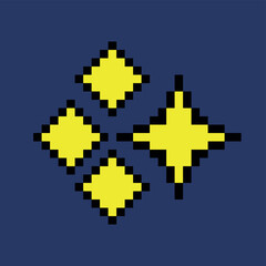 Obraz premium Pixel Art Yellow Star Illustration