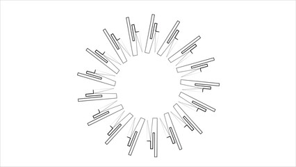 Obraz premium Black and White Abstract Circular Pattern with Geometric Shapes and Lines