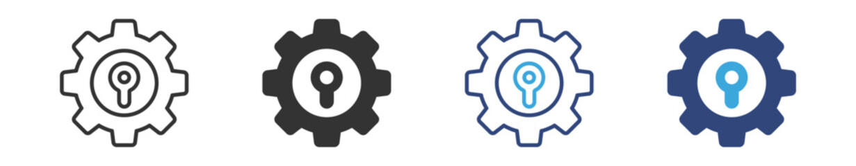 Gear with key icon set , gear, cogwheel, key, lock, security, access concept , Vector Illustration. © Habiba Anika