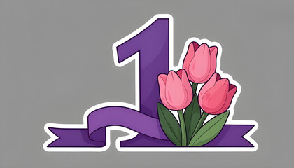 pink tulips on a white background