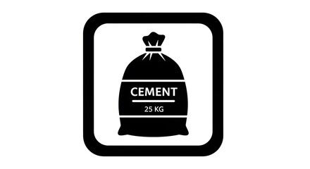 Obraz premium Cement bag icon industrial construction symbol.