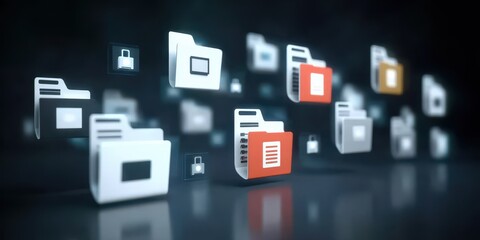 Fototapeta premium The office administration ensures the organisation processes every document and file, organizes them in a folder, and secures them in the archive room.