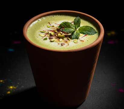 Refreshing Bhang Thandai Lassi for Joyful Holi Rangpanchami on dhulivandan/Holi pournima