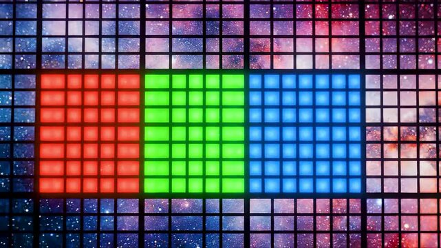 Microscopic OLED Display Panel Showing Self Emitting RGB Subpixels Creating True Black and High Contrast Screen Performance