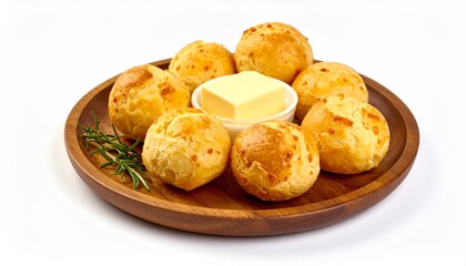 fresh baked savory cheese scones served with soft butter