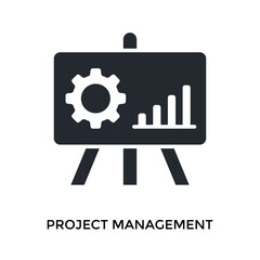 Obraz premium Project Management Icon Glyph Style. Vector Illustration For Graphic Design