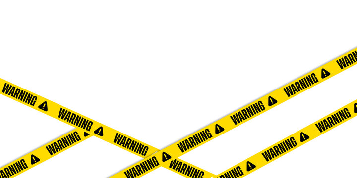 Yellow warning tape on transparent background caution tape danger zone