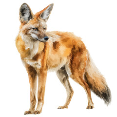 Maned Wolf, watercolor illustration vector, isolated on a white background. © F-ART