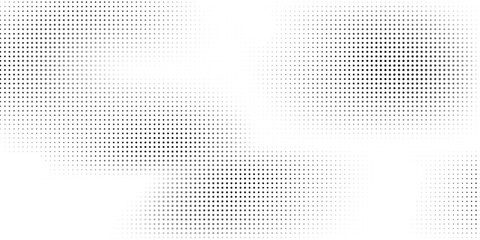 Fototapeta premium Grunge dotted halftone gradient background. Faded grit noise vintage, grid, dust