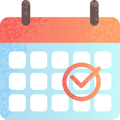 Calendar icon with checkmark marking scheduled event