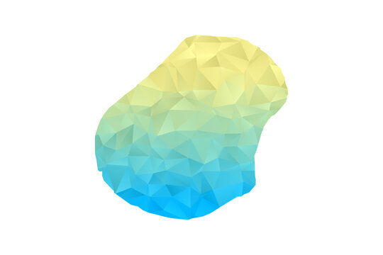 Nauru Map - Polygon Style Vector Illustration in Blue and Yellow Gradient, Low Poly Geometric Design, Isolated on White Background for Infographics and Projects.
