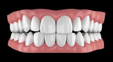 Obraz premium Closeup view of healthy human teeth and pink gums detailed view