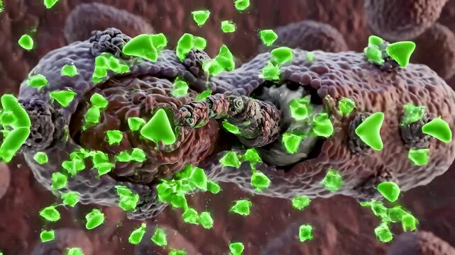 Microscopic View of Antibiotic Resistant Bacterium Using Efflux Pump to Expel Drug Molecules and Survive Treatment