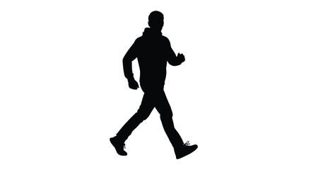 A man walking forward captured in a dark striking silhouette © MDHANZALA