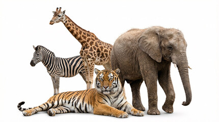 Majestic safari animals gathered together in harmony