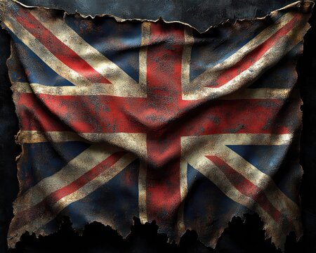 United Kingdom Union Jack Flag Distressed Isolated. Stock Vector