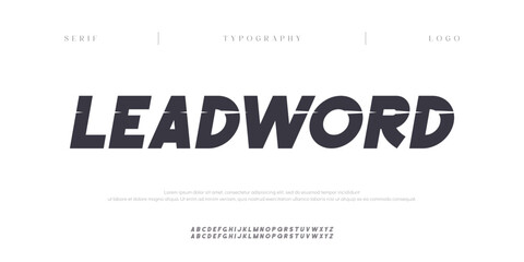 Leadword, Creative digital abstract modern urban alphabet fonts. Typography sport, simple, technology, fashion, digital, future creative logo font. vector illustration  © Covecave