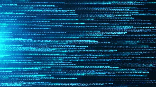 Blue digital particles wave for social media campaigns, communication platforms, and big data visualization. Dynamic network visualization seamless loop in 4K.