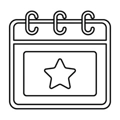Clean illustration of a wall calendar with a star icon on one day, signifying a special event or important date
