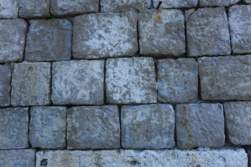 Obraz premium Gray Rectangular Stone Wall Texture Background