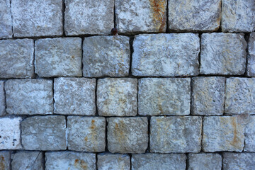 Obraz premium Gray Rectangular Stone Wall Texture Background