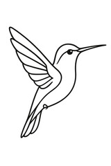 Obraz premium hummingbird in flight vector illustration on white background