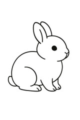 Obraz premium Cute white bunny cartoon illustration for Easter holiday