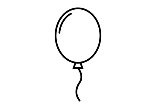 Icono de globo de aire con cuerda flotando 